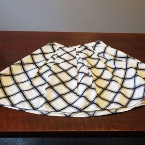 EXPRESS WHITE WINDOWPANE PLAID FULL SKIRT